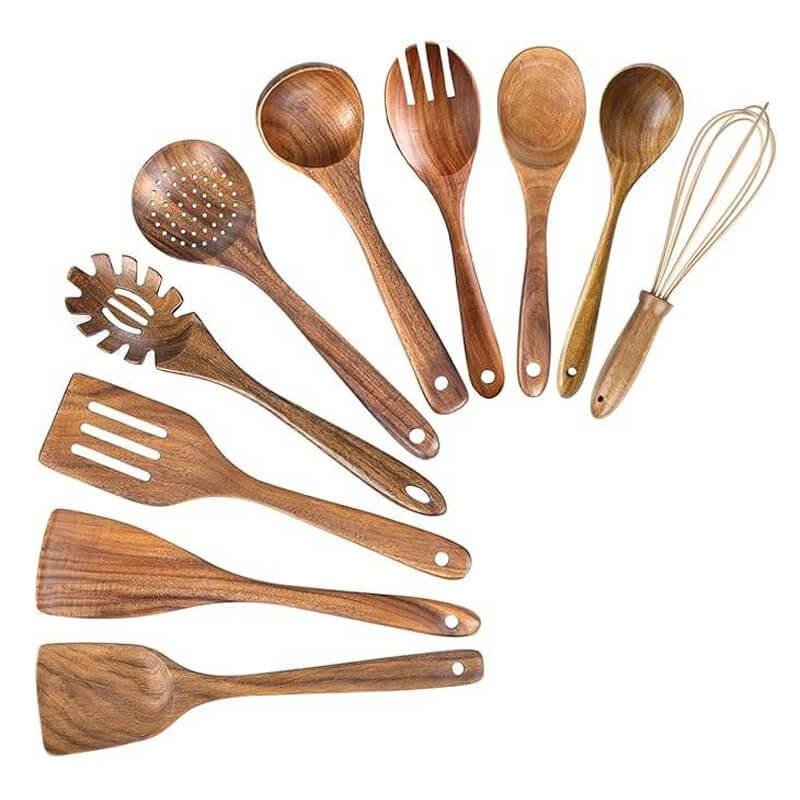 10pcs acacia spoons set